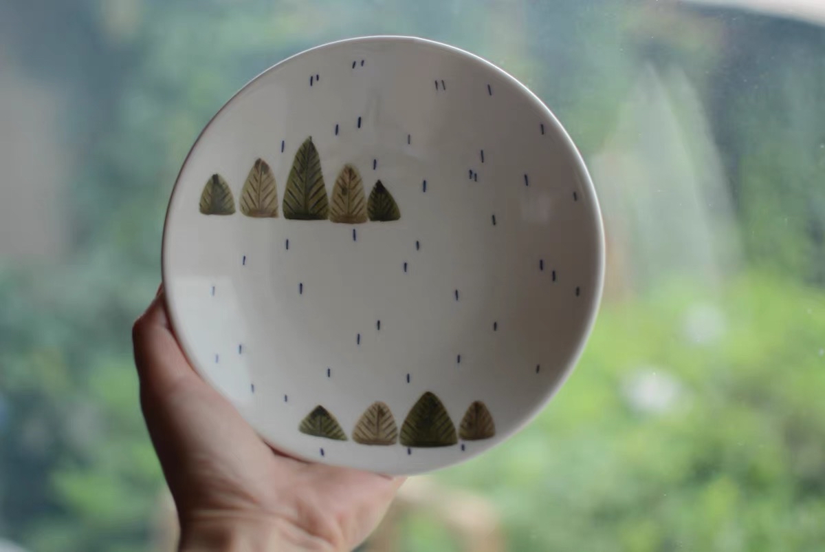雨天小樹系列手繪餐具