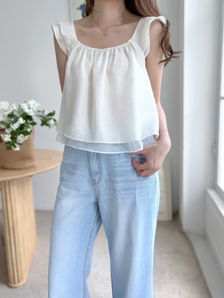 Luna Flutter Top (Ivory)