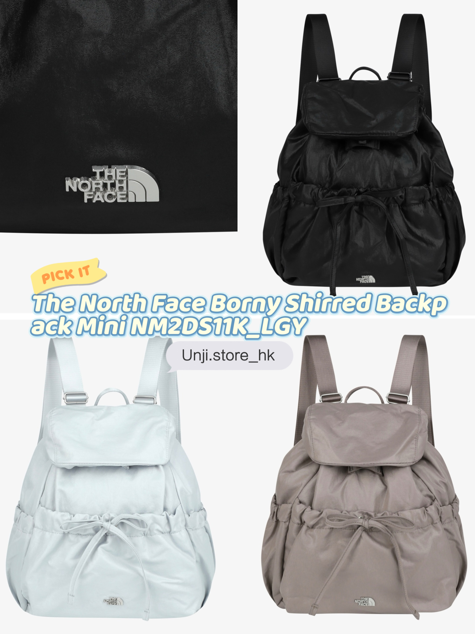 【預訂】 The North Face Borny Shirred Backpack Mini NM2DS11K_LGY