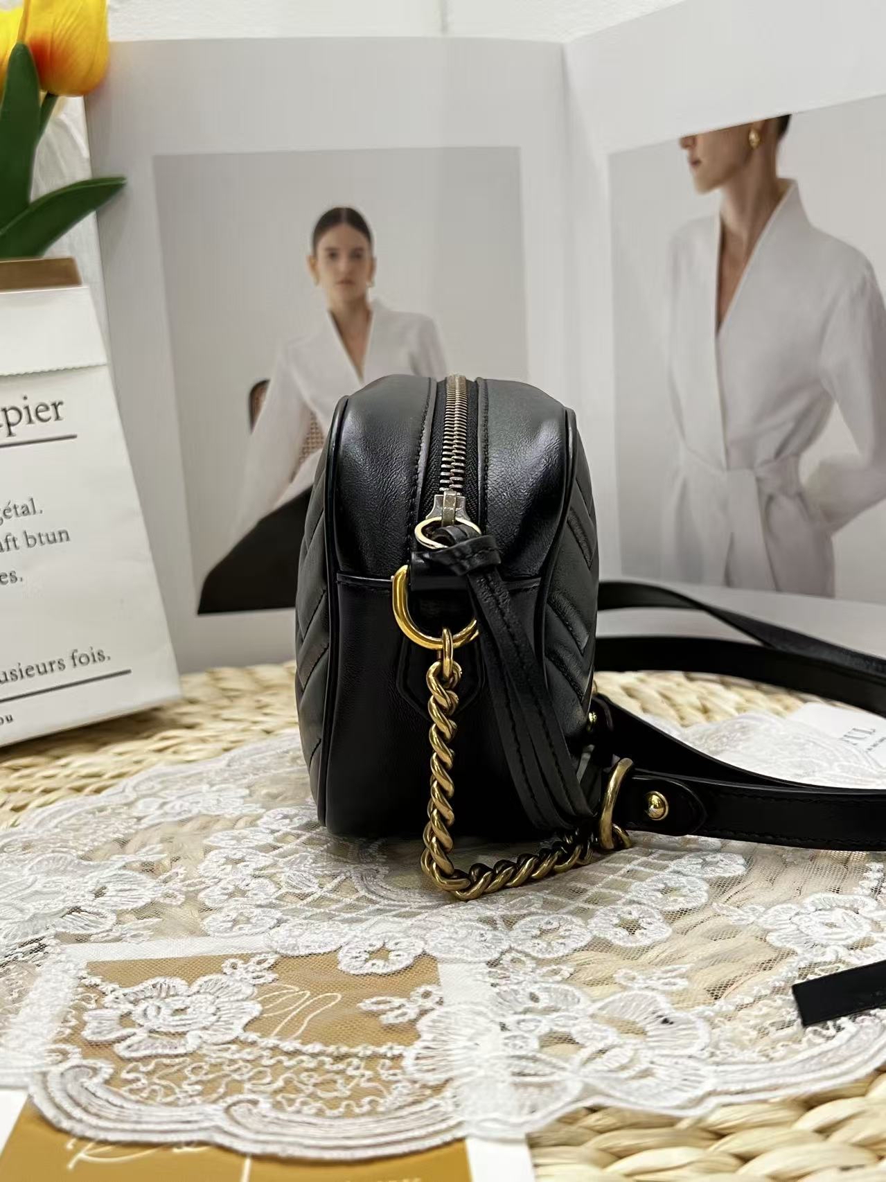  GUCCI Marmont Matelassé Leather Camera Bag