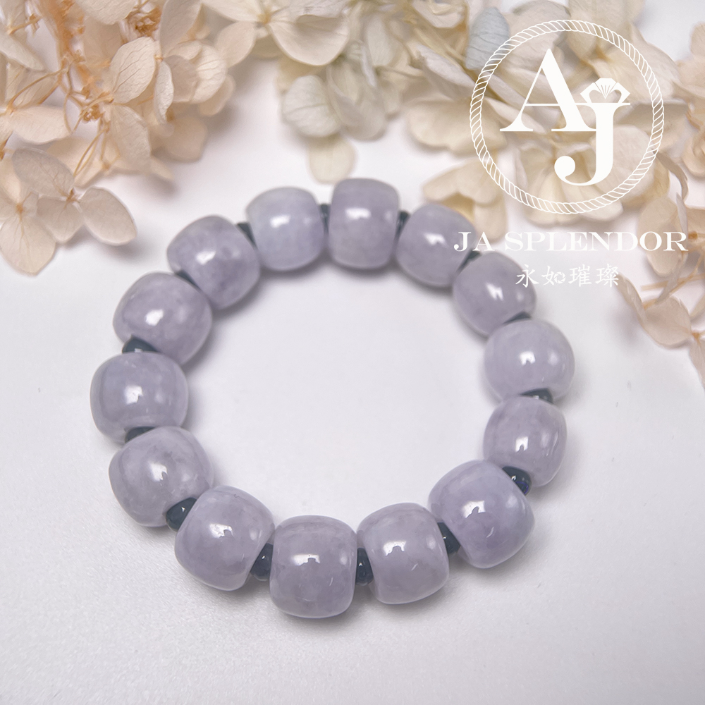 FB26-H60 天然翡翠A玉 紫玉路路通手串