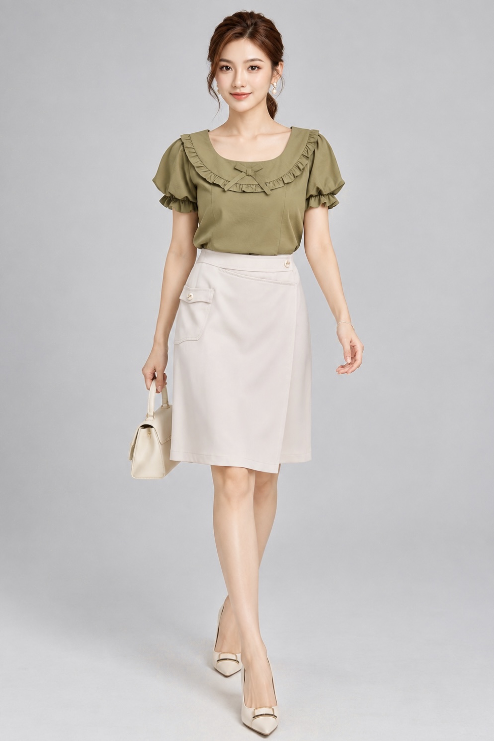 25726 Luxe Tailored Flare Skirt