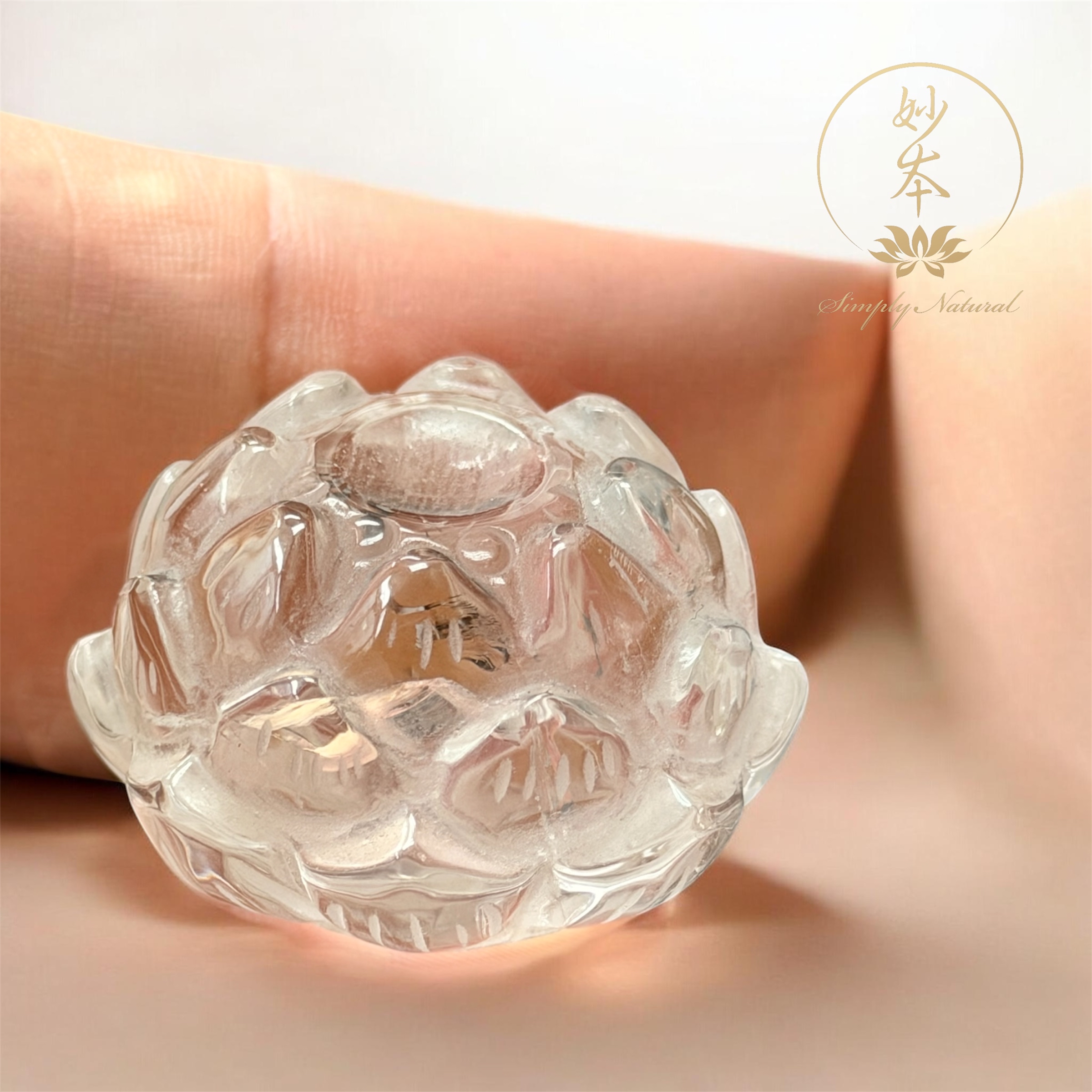 白水晶蓮花+六字大明咒水晶球（已加持）