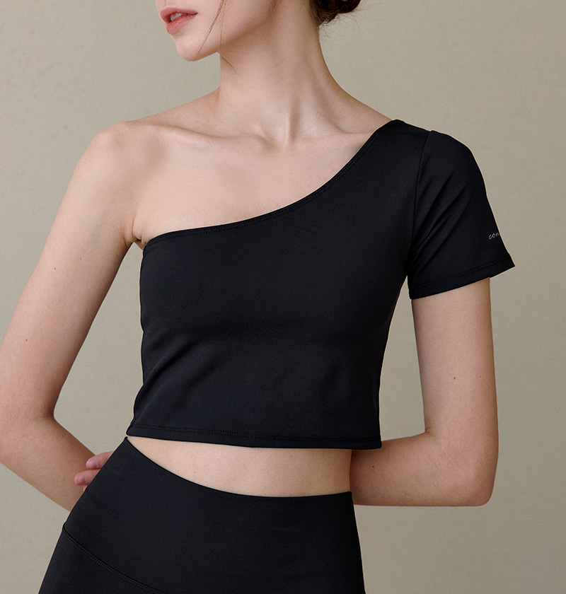 預購_Conch One Shoulder Crop Top by Conch (2色)