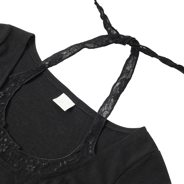 Lace-Trim Halter Layered Top