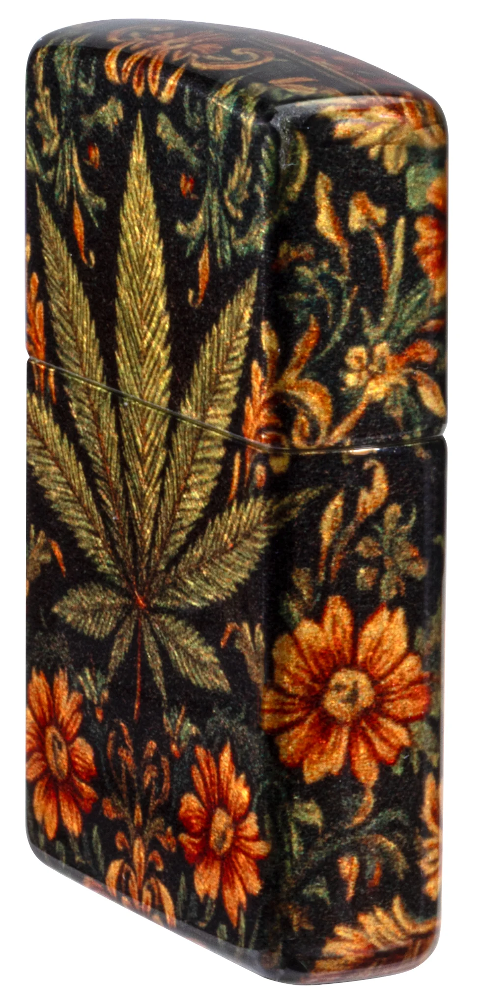 美國製造 | Zippo指定經銷商 Zippo Lighter 大麻葉和花設計 打火機 Cannabis Tapestry Leaf and FLower Design Lighter 47139