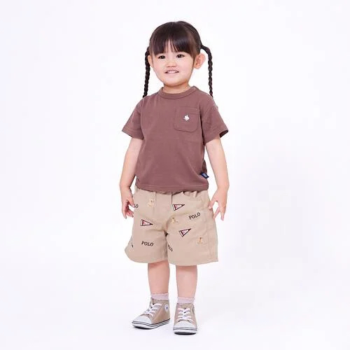 🇯🇵預訂 日本直送🇯🇵Polo Baby標誌小熊刺繡滿印斜紋布短褲