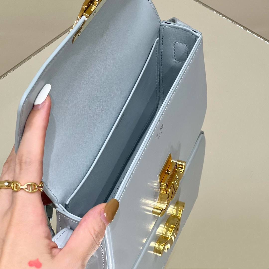 🔥大货实拍图 𝗖𝗘𝗟𝗜𝗡𝗘 ♥ 𝗧𝗥𝗜𝗢𝗠𝗣𝗛𝗘 𝗦𝗛𝗢𝗨𝗟𝗗𝗘𝗥 𝗕𝗔𝗚 型号：194143 尺寸：20*10*4cm