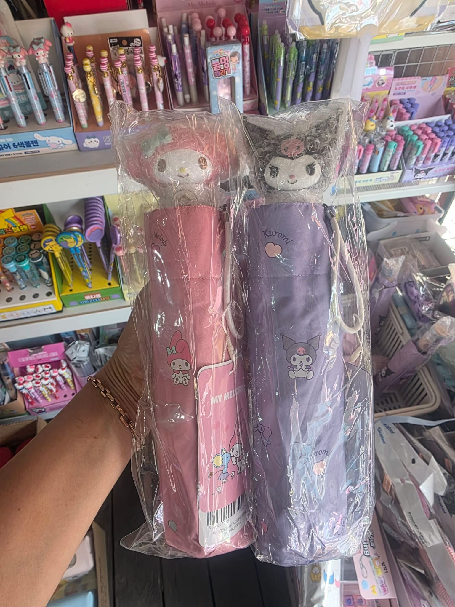   【預訂】韓國直送 Sanrio 3D 手把三折全自動雨傘
