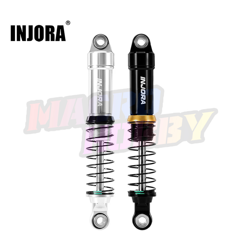 INJORA LS 59mm Aluminum Oil Shocks for 1/18 TRX4M 4PCS BLACK #530384