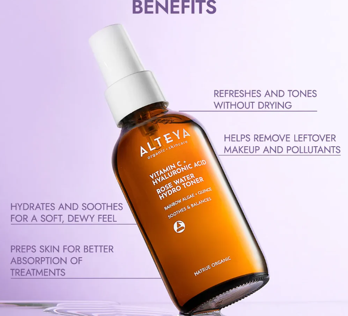 ALTEYA Vitamin C + Hyaluronic Acid Rose Water Hydro Toner 有機玫瑰彩虹藻保濕爽膚水120ml