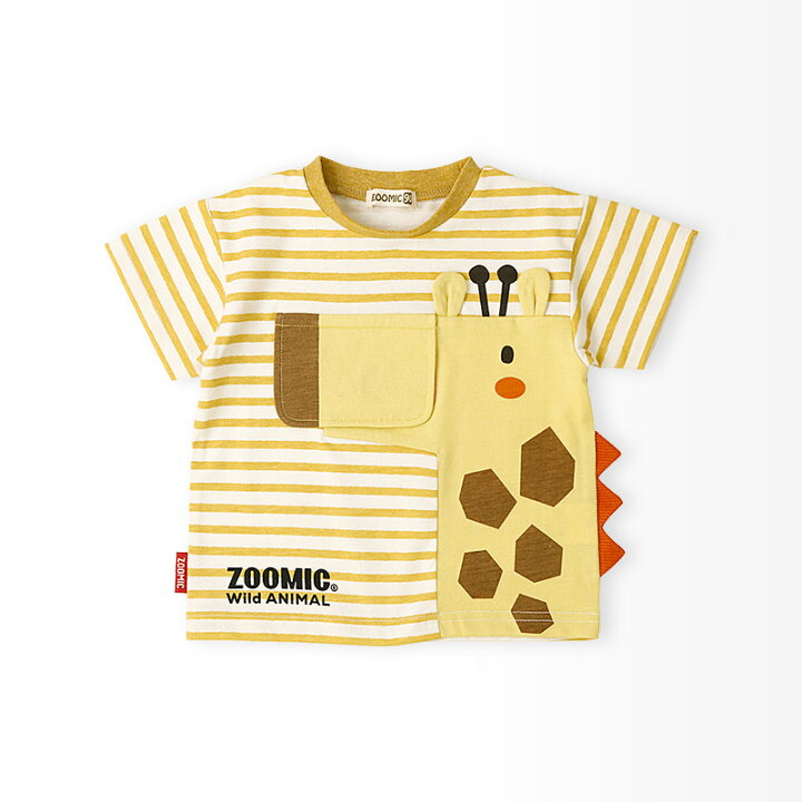 🇯🇵預訂 日本直送🇯🇵Zoomic兩色立體動物耳朵翻蓋條紋短袖T恤