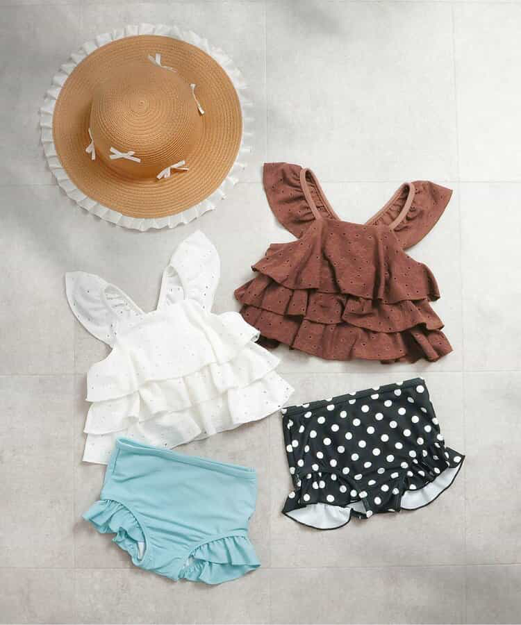 🇯🇵預訂 日本直送🇯🇵Apres les cours兩色多層蕾絲荷葉邊分體泳衣