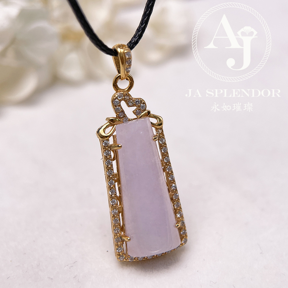 JNS-53 天然翡翠A 冰潤紫羅蘭平安無事牌