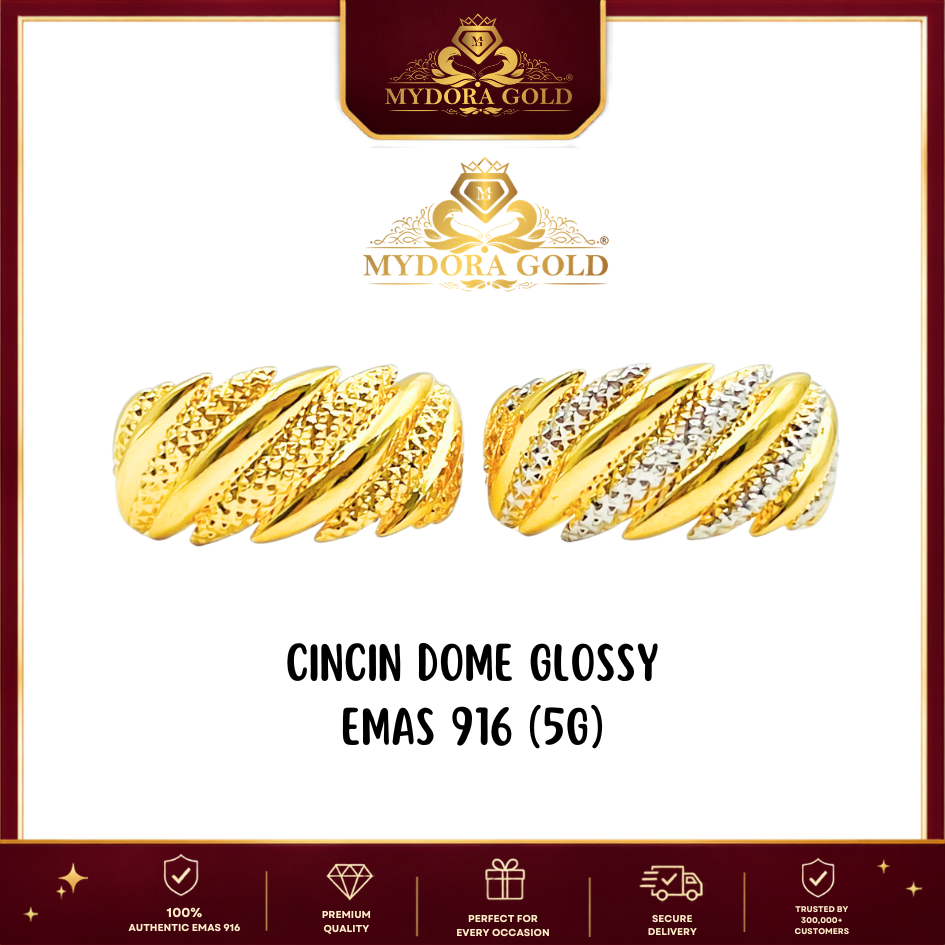 MYDORA Cincin Dome Glossy (5G) l EMAS 916/22K