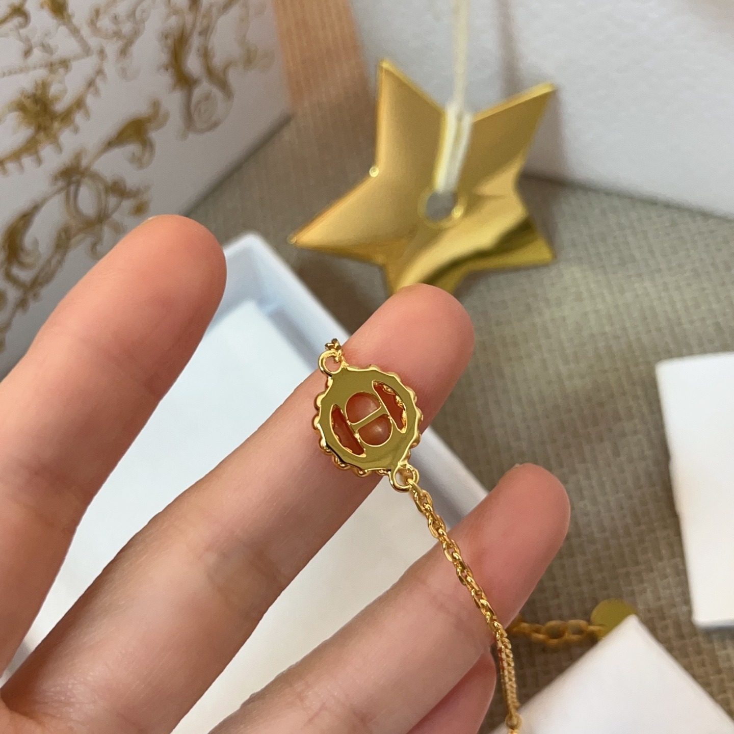 【原單】DIOR Petit CD 圓形手鍊/項鏈 連禮盒