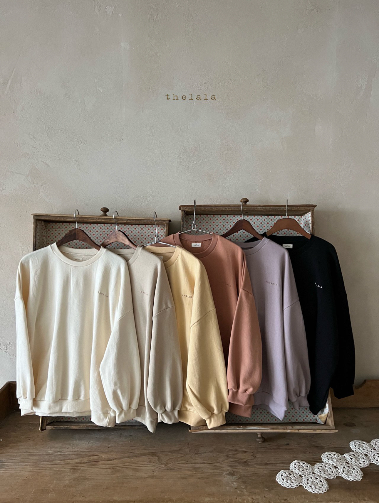 🌸預訂 韓國直送🌸🇰🇷THELALA六色親子款標誌刺繡衛衣