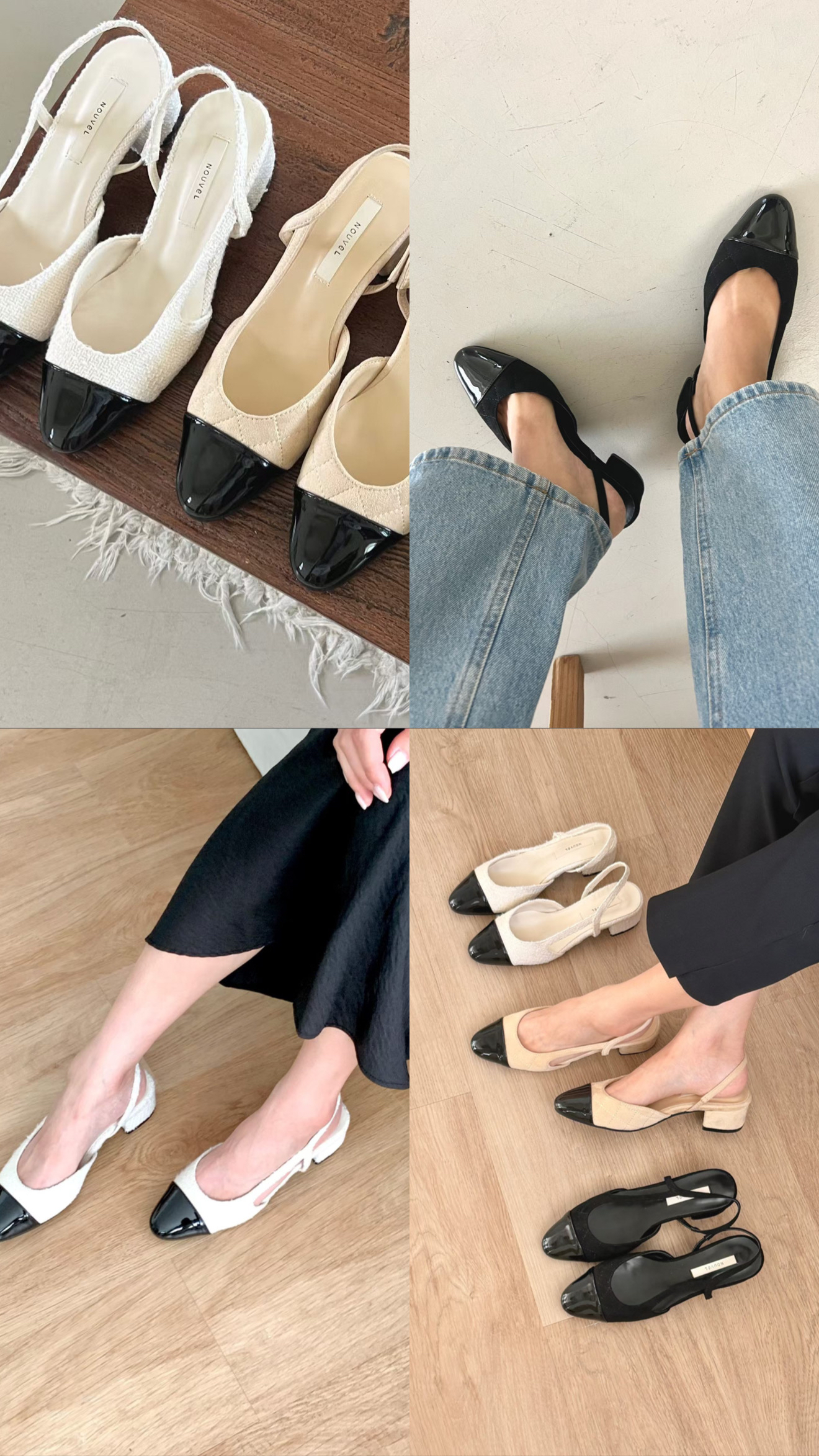 26新品- ♥︎ Coco撞色Slingback flats *Special price*