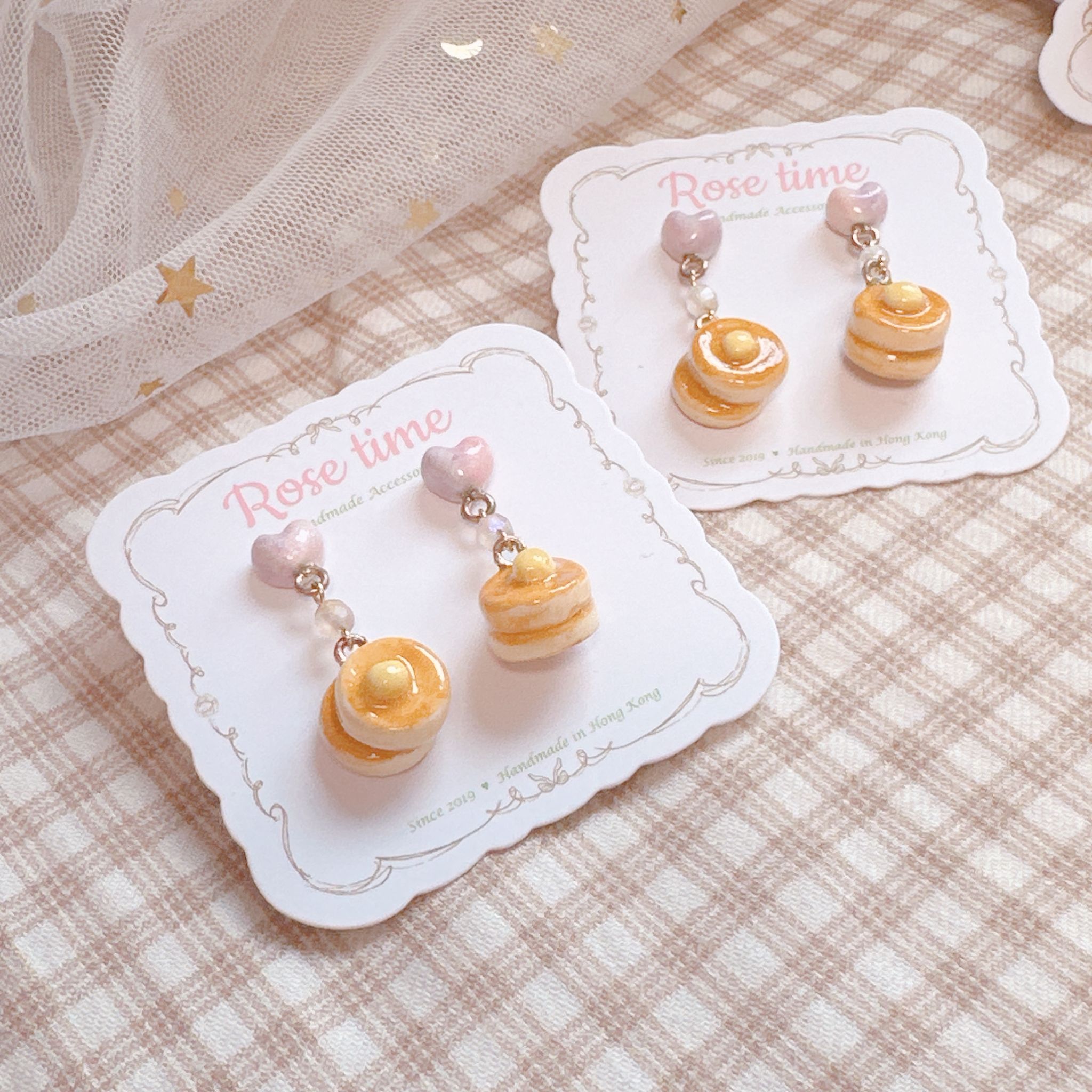 手繪Pancake 熱香餅耳環