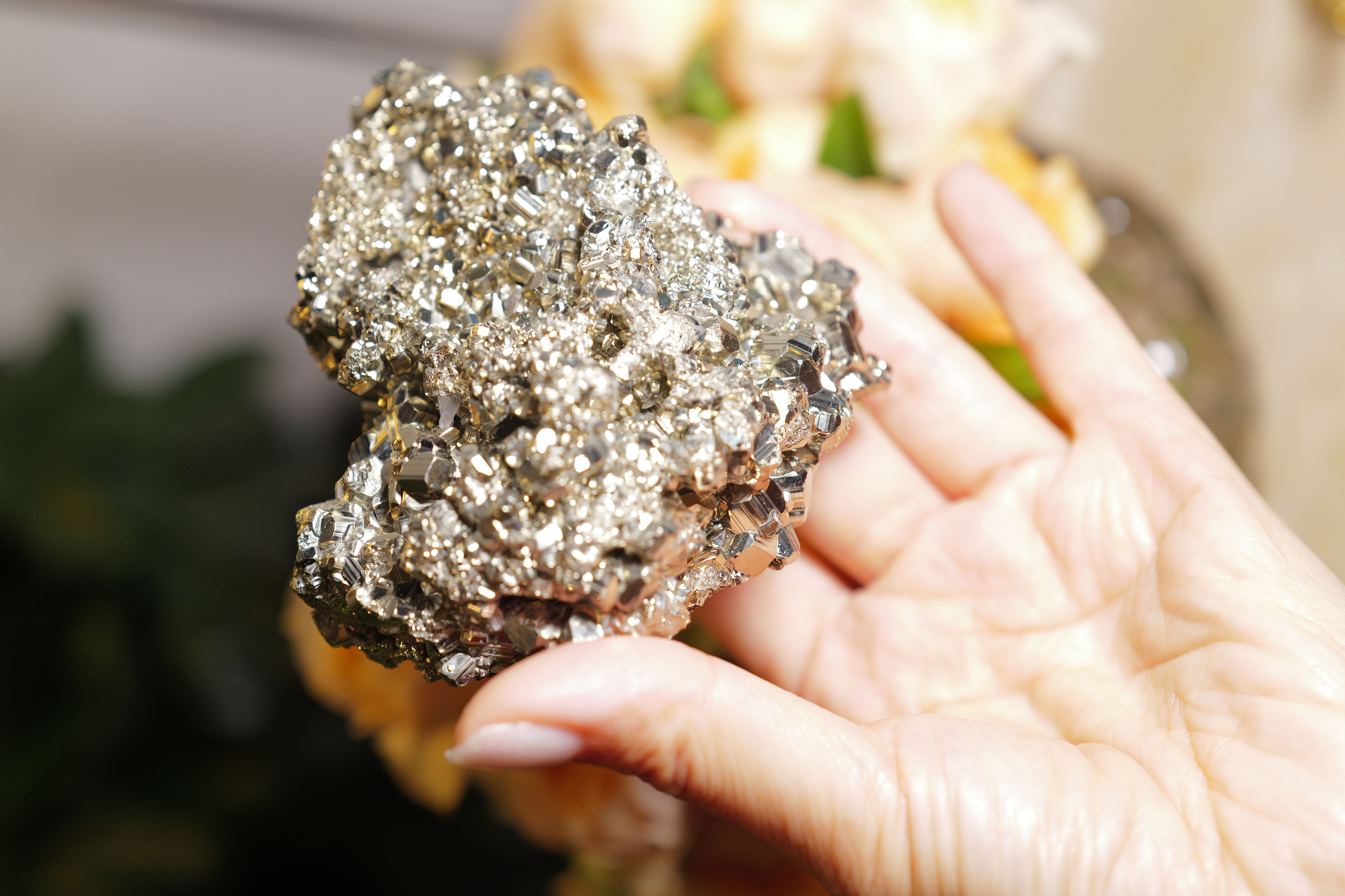  ꧁10cm 黃鐵礦多面體共生方解石原礦擺件꧂ PY.A23CA6-RB5*11A6