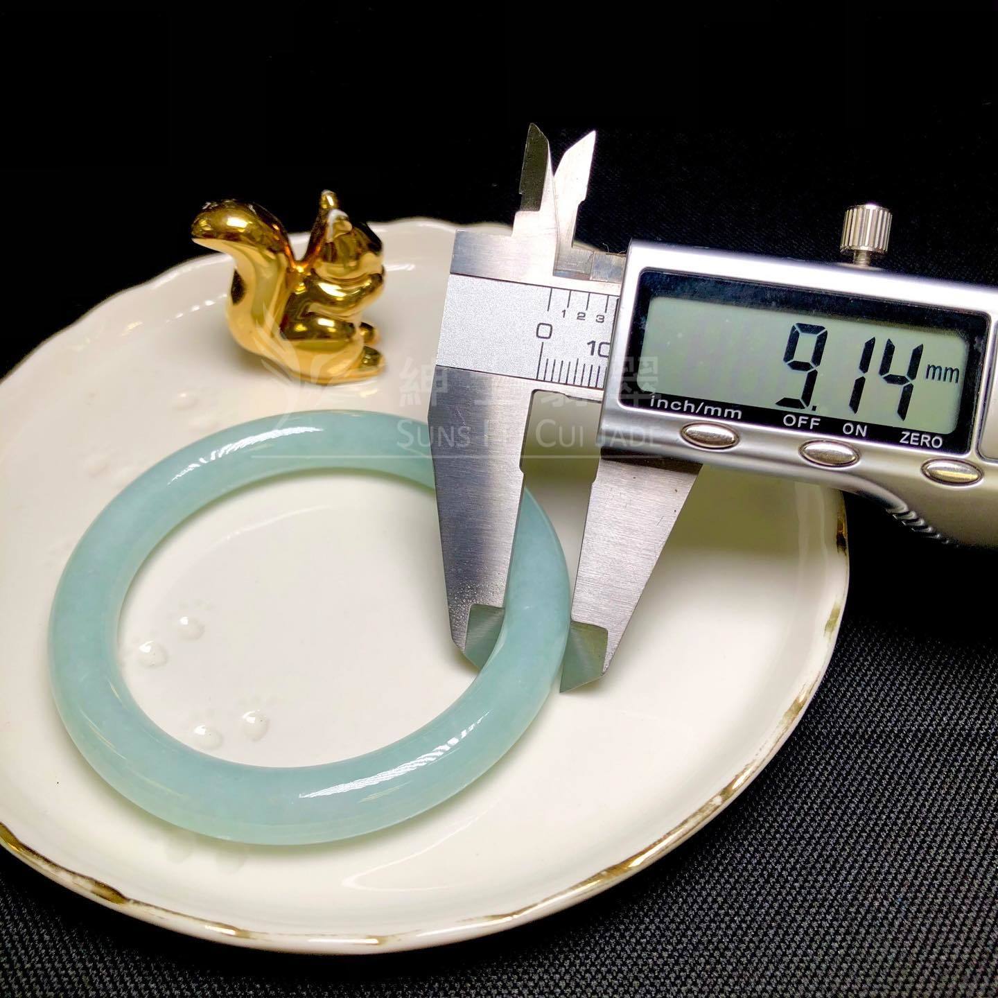 滿色蘋果綠翡翠圓鐲54.3mm