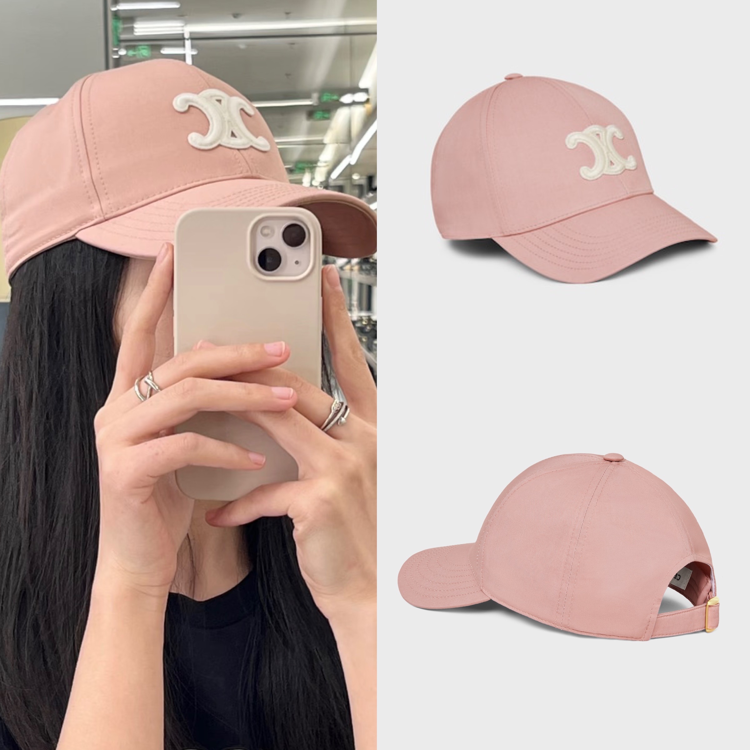 快閃優惠⚡️訂貨 📮Celine Triomphe cap  Size S 57cm / M 58cm / L 59cm  Color : Vintage pink