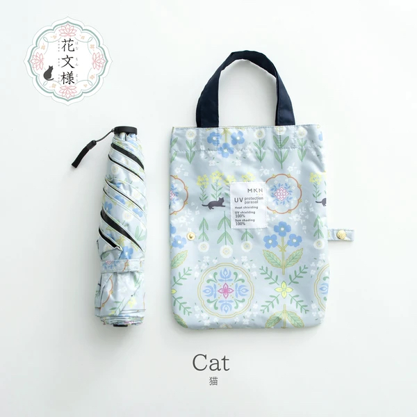 日本花文樣50cm貓咪輕量迷你傘