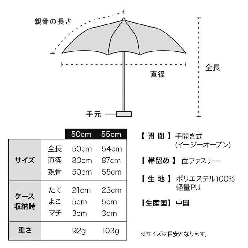現貨🌸日本直送 |Wpc. - go-koh超輕量92g縮骨遮雨傘/100%完全遮光摺疊傘/晴雨兼用雨具[50cm]UPF50+