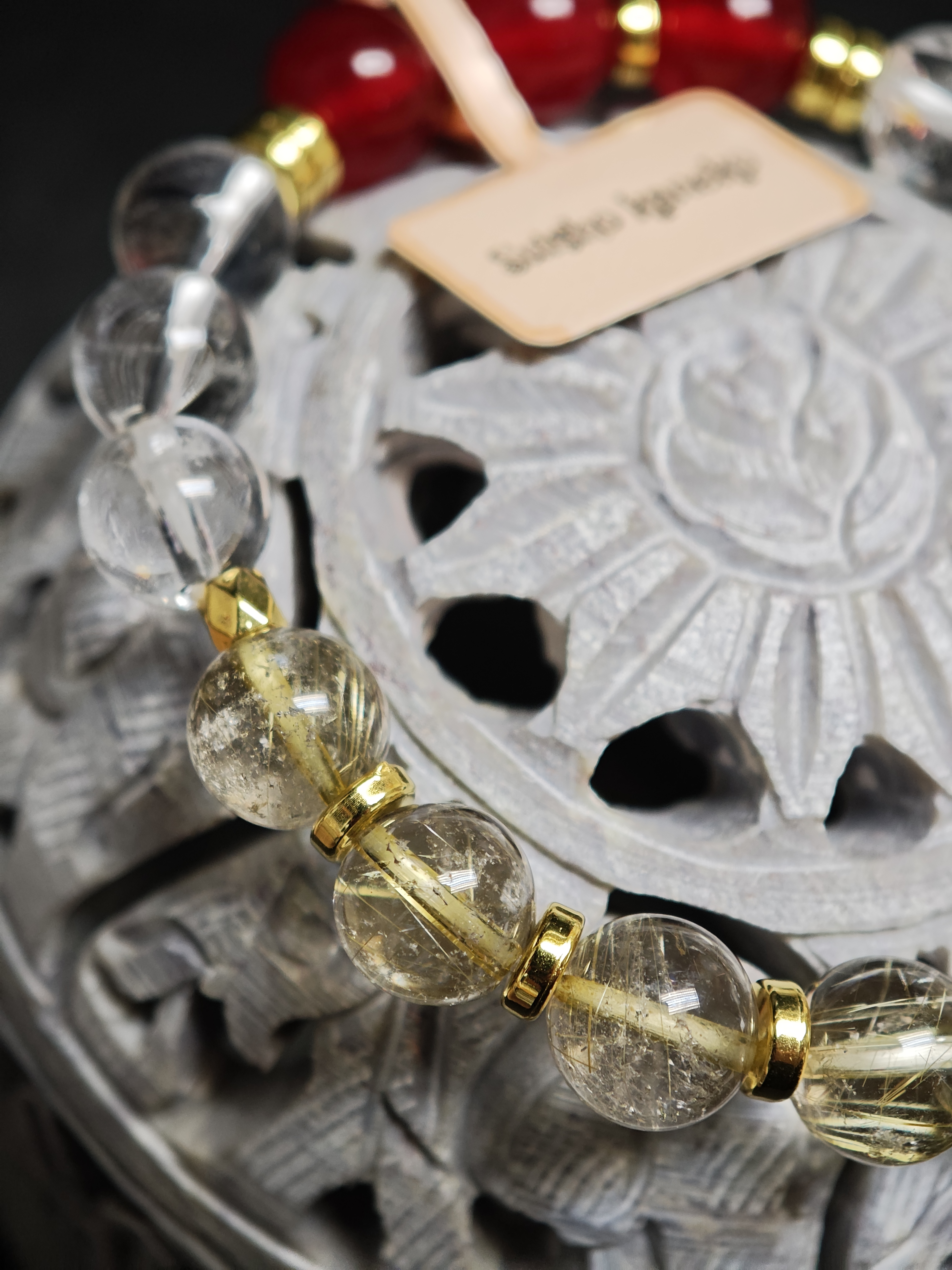 ✨新品DIY水晶手串✨✨🩸紅瑪瑙✨白水晶✨金髮晶✨