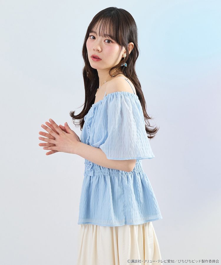 《Pre-Order》2-Way Shirred Blouse 兩穿皺褶上衣｜唱K小魚仙 Pichi Pichi Pitch X earth Japan Label (26PP07-P)