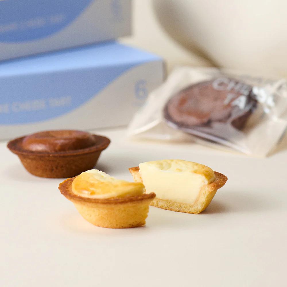 日本BAKE CHEESE TART  芝士蛋撻 〈原味芝士蛋撻3個・巧克力芝士蛋撻3個〉一盒6件