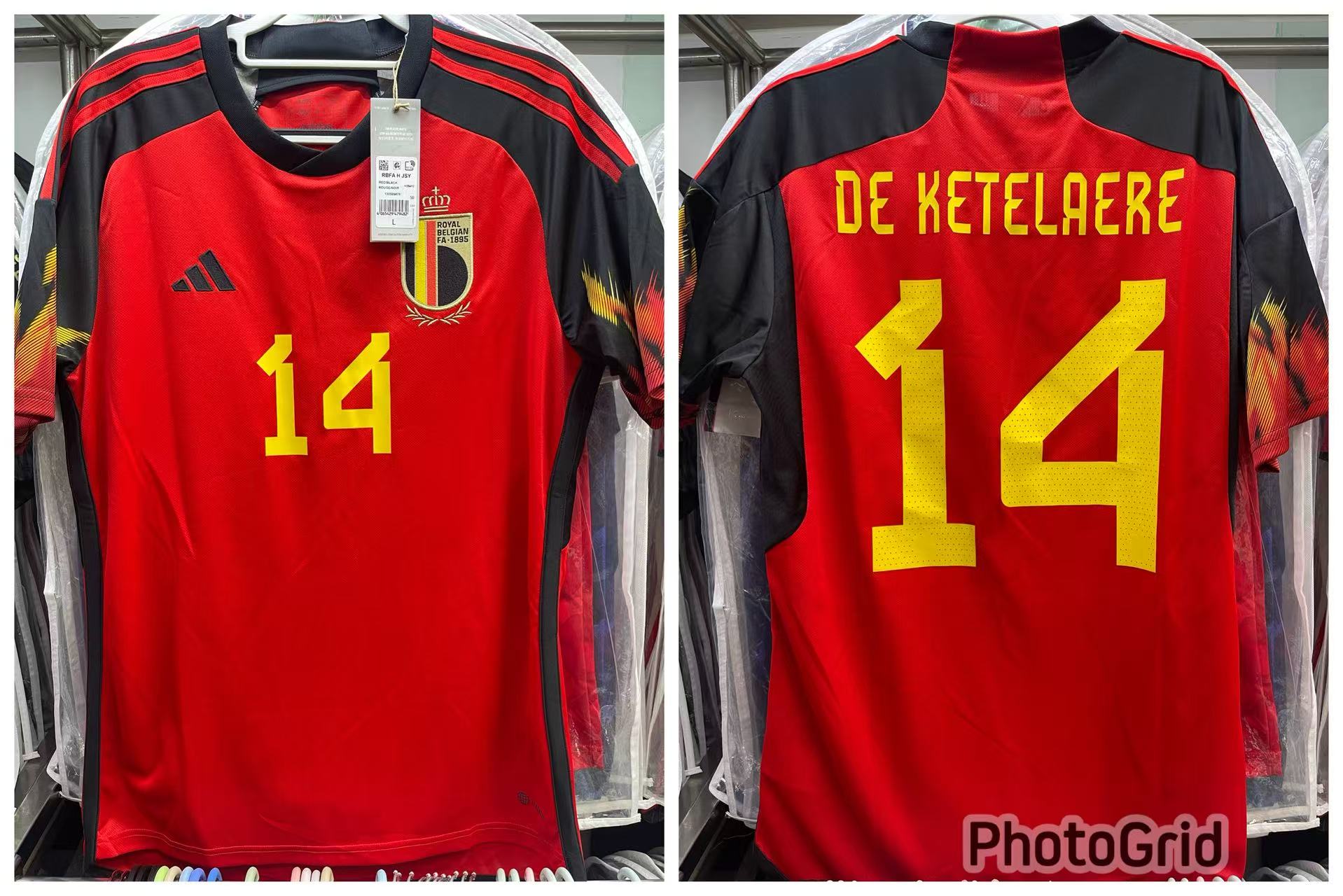 2022 Belgium Home Shirt #14 DE KETELAERE Size L "BNWT"