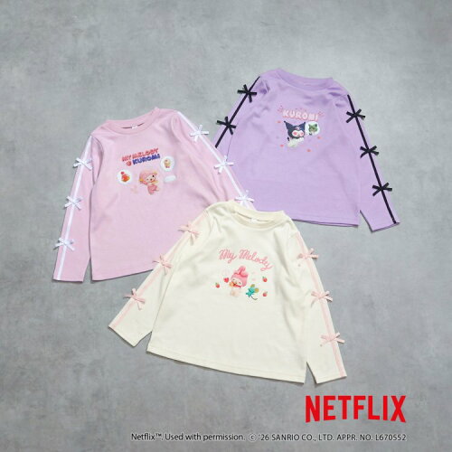 🆕【⭐訂購⭐】🇯🇵日本直送 🌀Netflix x #Sanrio 蝴蝶結袖口 長袖 tee［3款選］ 🌀[ELHA-0076][260920]