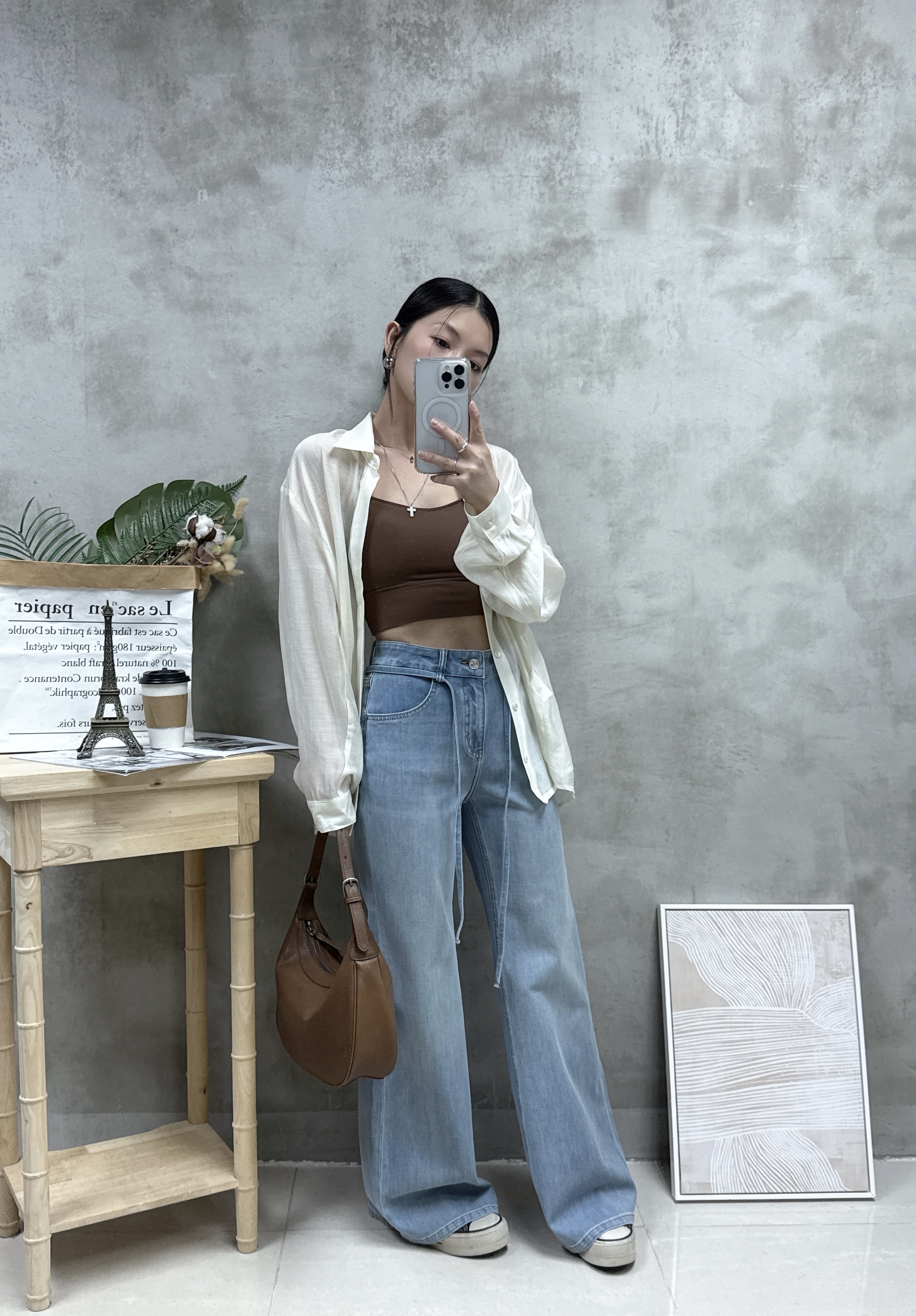 絲質側扣防曬恤衫