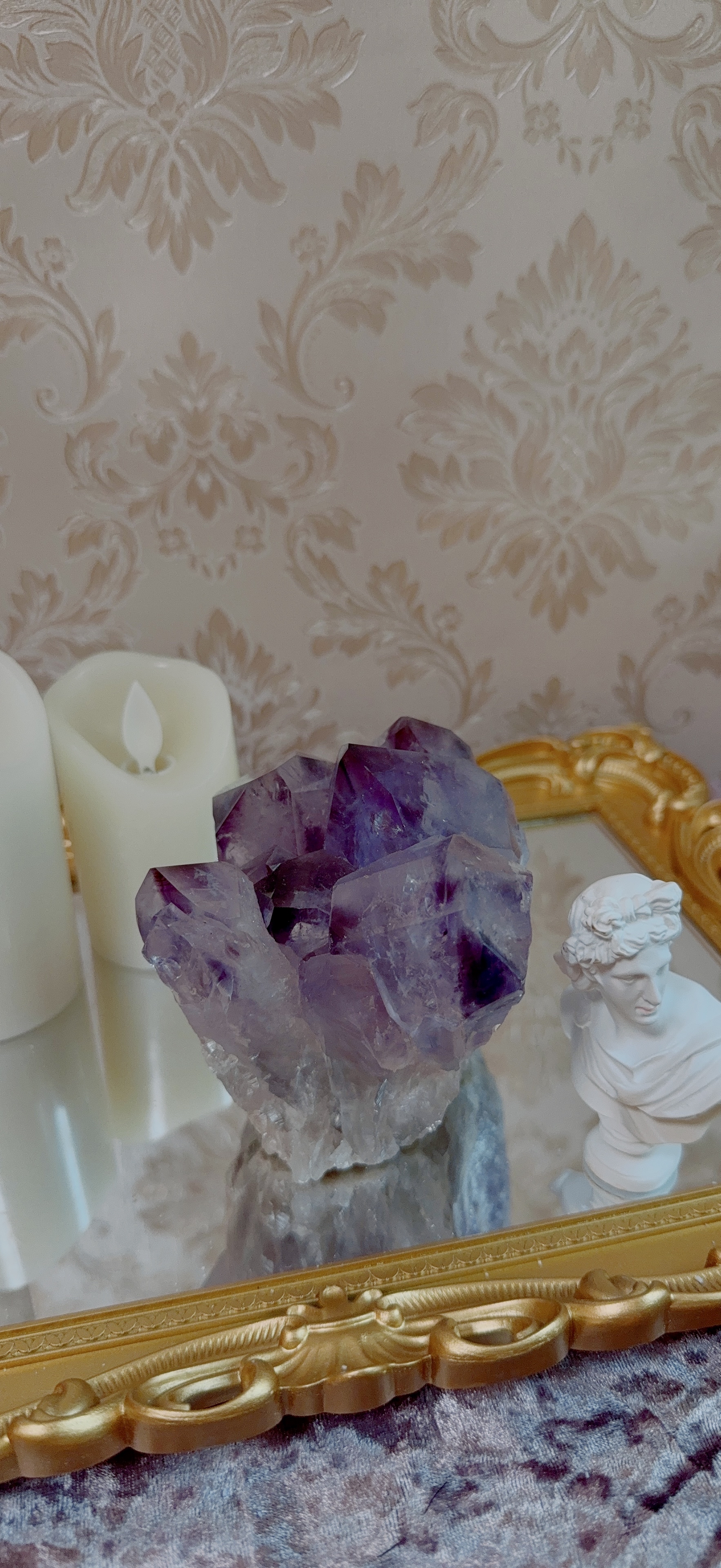 巴西教堂風紫幻影水晶簇