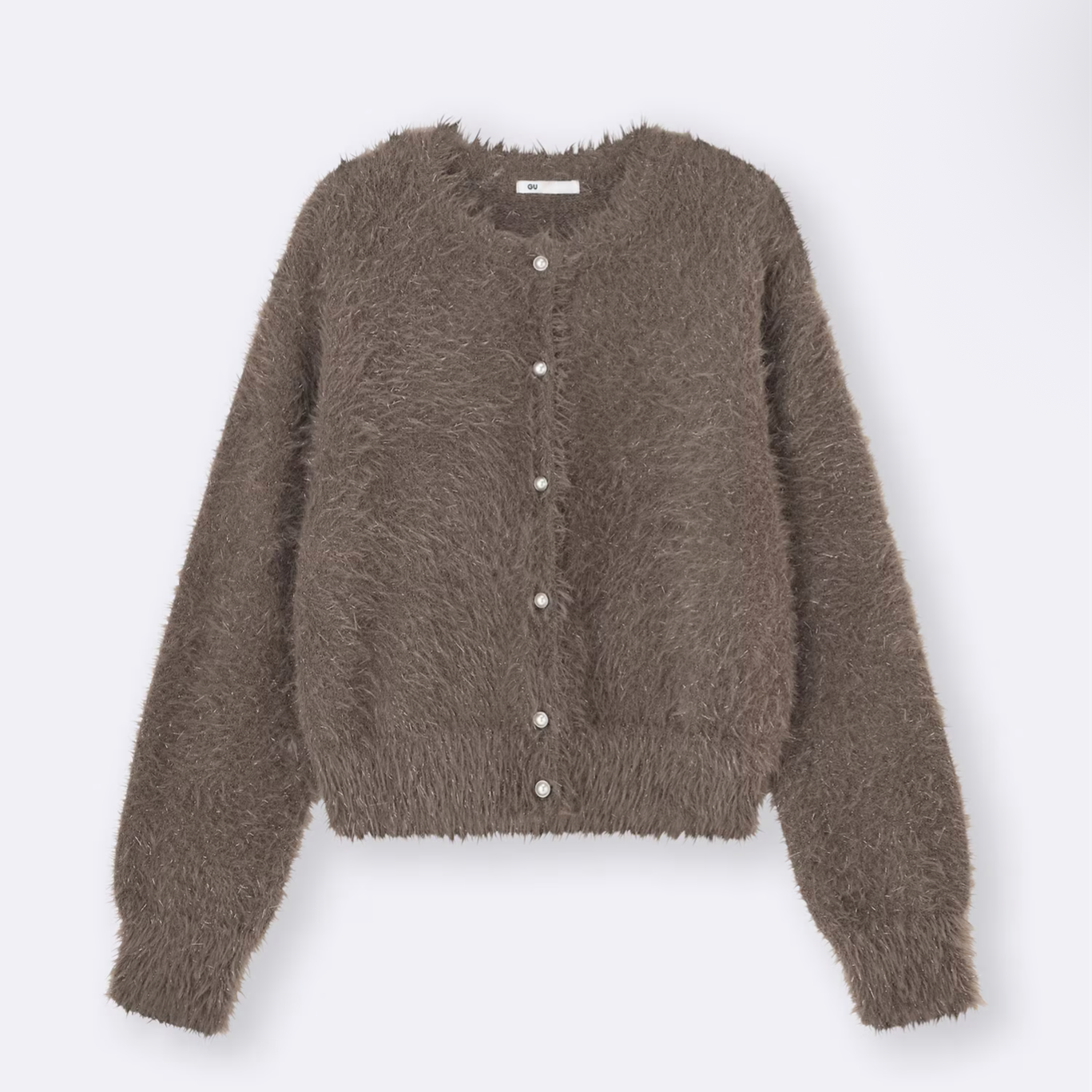 GU Shiny Crew Neck Cardigan Z