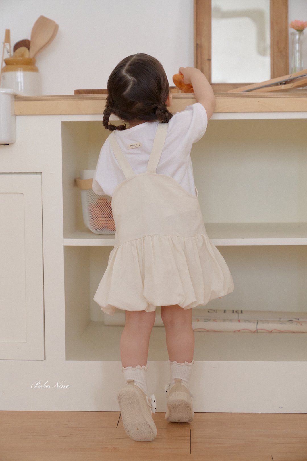 ☀️預訂 韓國直送☀️🇰🇷Bebenine三色泡泡下擺口袋純棉吊帶連身裙