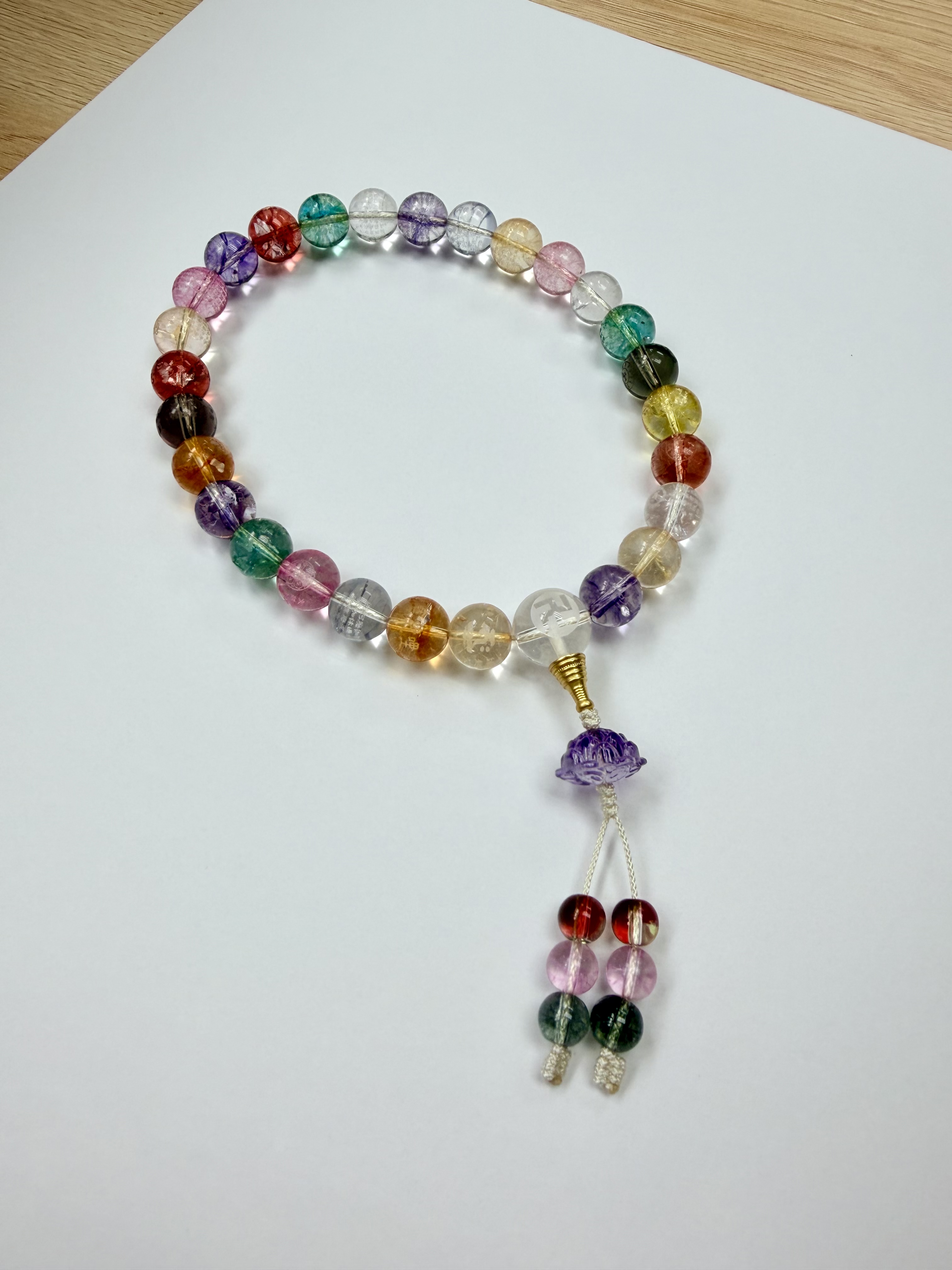 *預訂（7天）12mm 27個（粒）佛咒集中一持珠（實繩+蓮花）