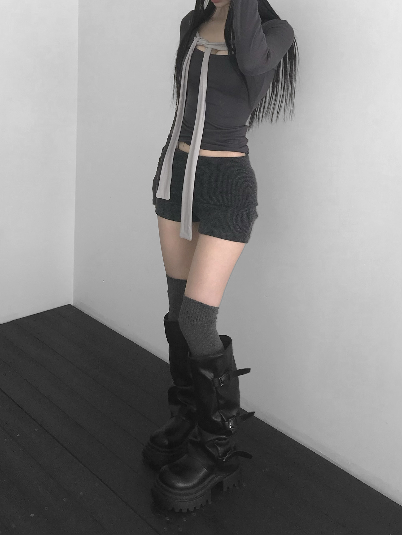 Knit Foldover Waist Mini Shorts