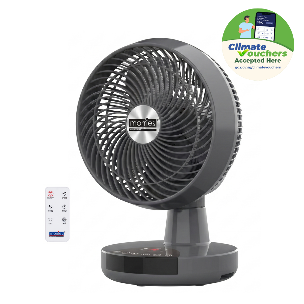 Morries 9 Inch DC Air Circulation Desk Fan Remote Control MS2816DCDF UPeu