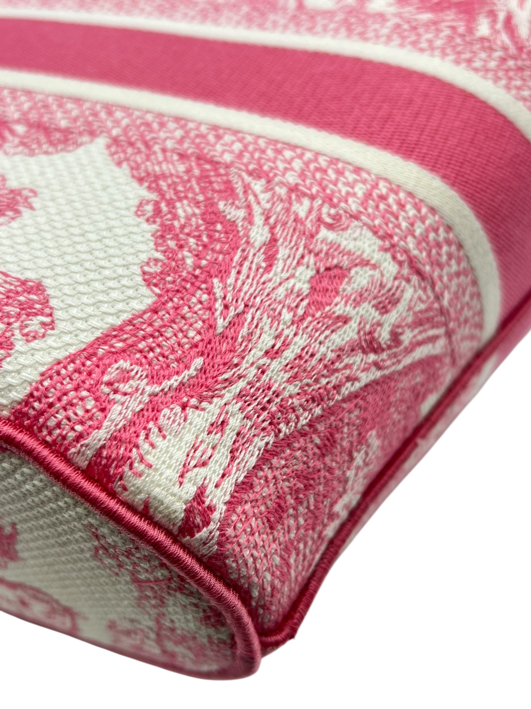 Unused Item DIOR Canvas Embroidered Dioriviera Toile De Jouy Panier Chapeau Tote Peony Pink / Product Code: 26060701