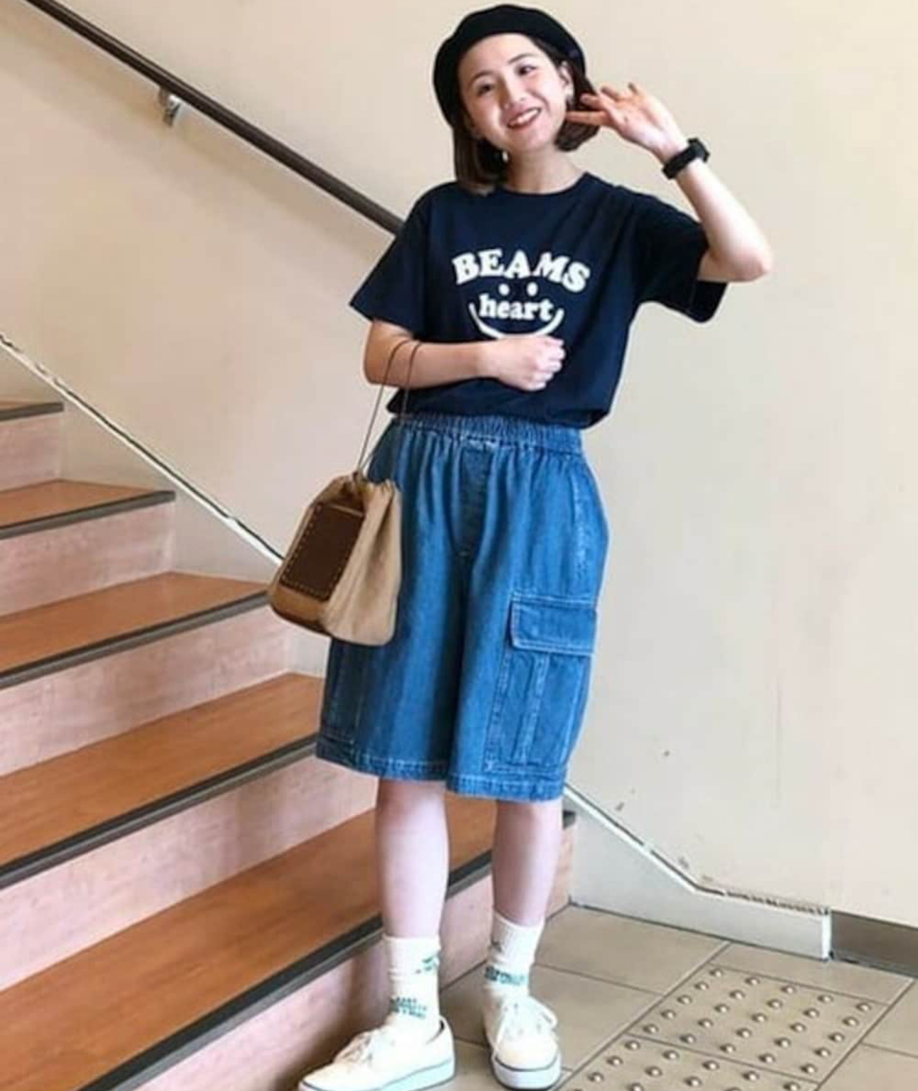日本BEAMS Smile Logo Tee
