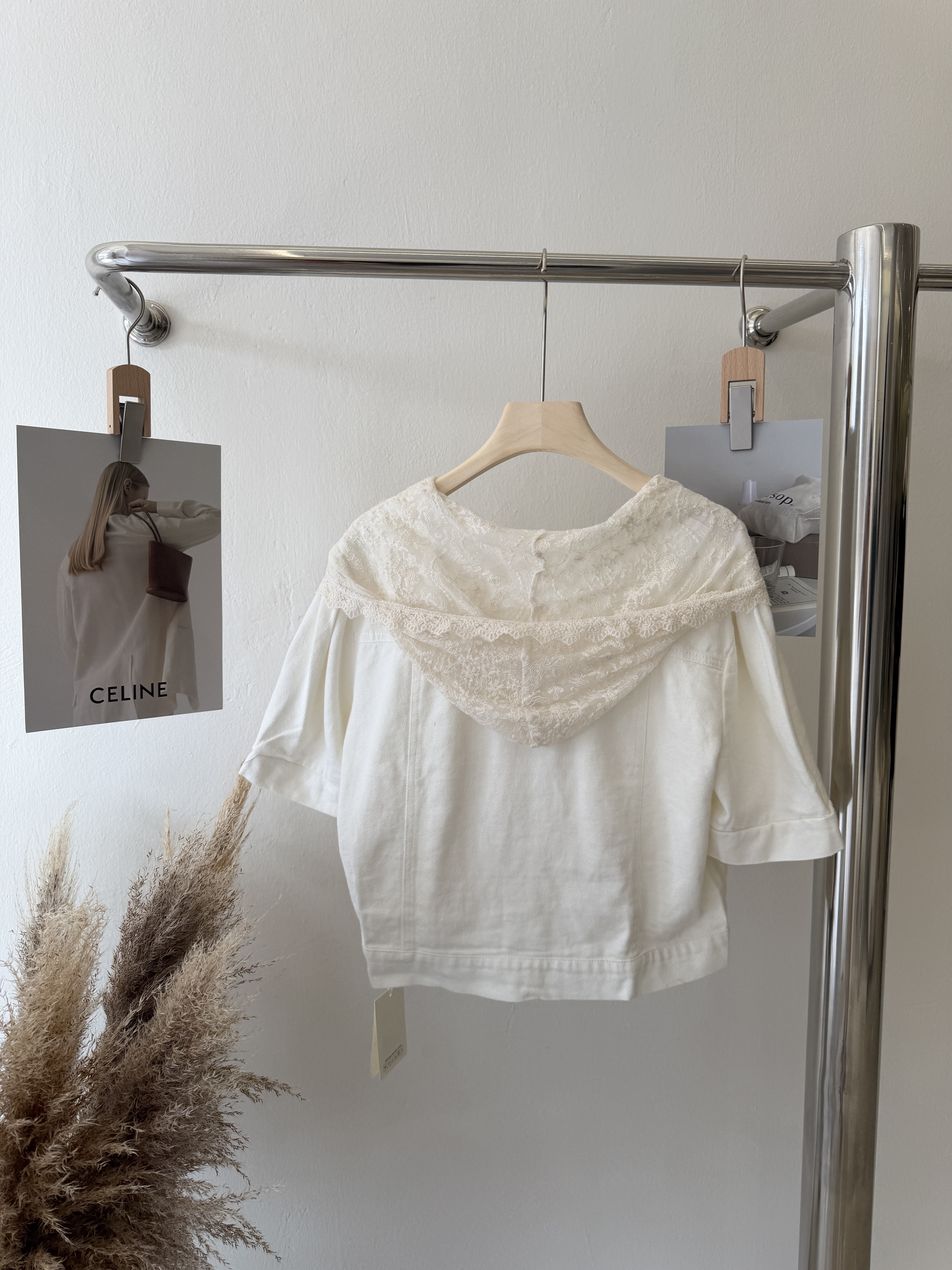 6557 时尚气质蕾丝牛仔外套