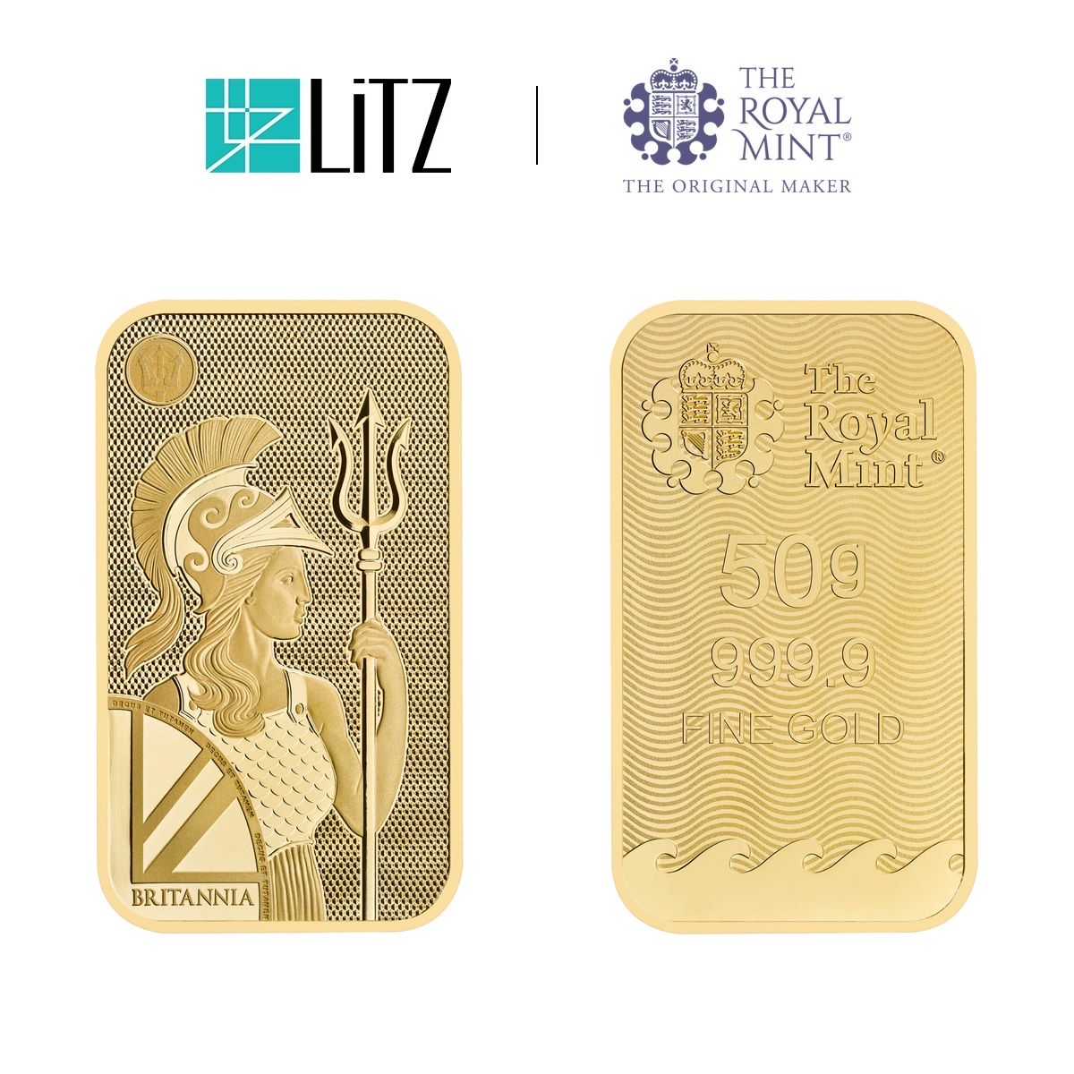 [50 gram] LITZ Royal Mint Britannia Gold Bar (999.9) PG305
