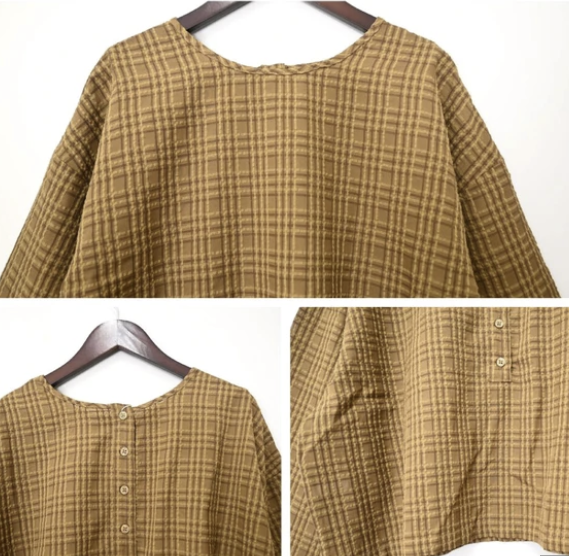 透視格紋前後兩穿上衣 - 2026 流行穿搭  長䄂襯衫 春夏時尚穿搭 柔軟舒適 優雅日常 易於配搭 日本直送   #JP-I-260034