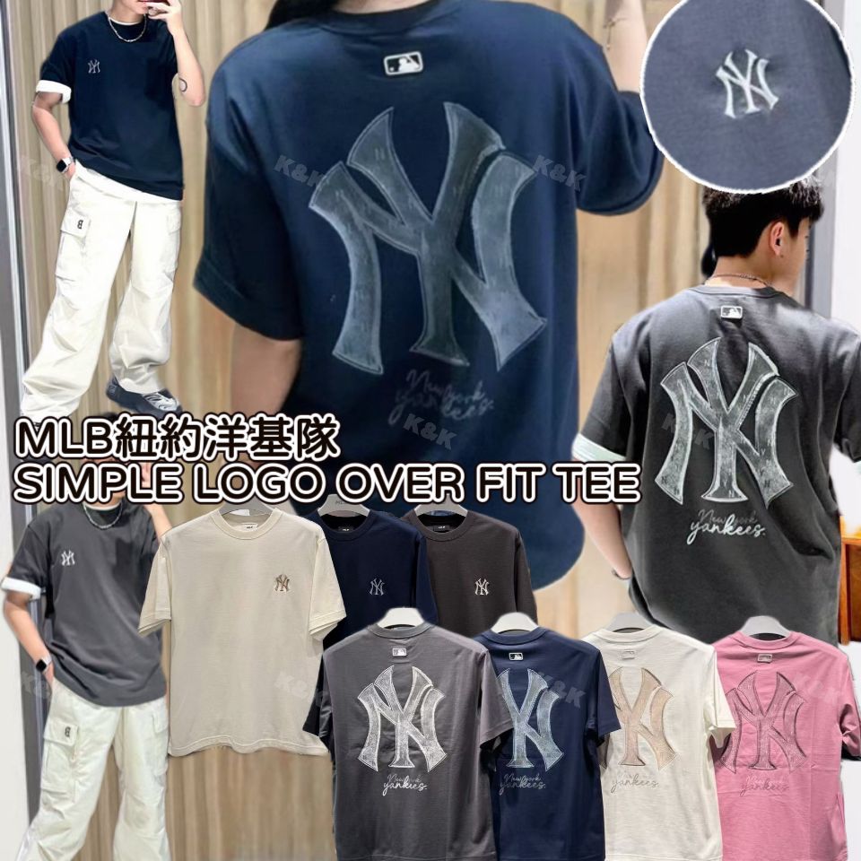 $138件。韓國🇰🇷M ’LB紐約洋基隊SIMPLE LOGO OVER FIT TEE