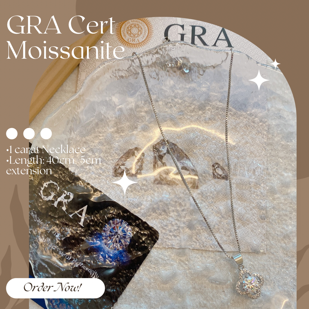 Moissanite Flower Pendant Necklace  