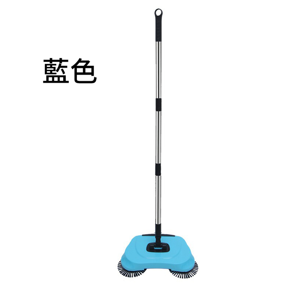 多功能手推式懶人掃地機 掃地 拖地 二合一 吸塵器手動掃地機 藍色 [平行進口] HK2689