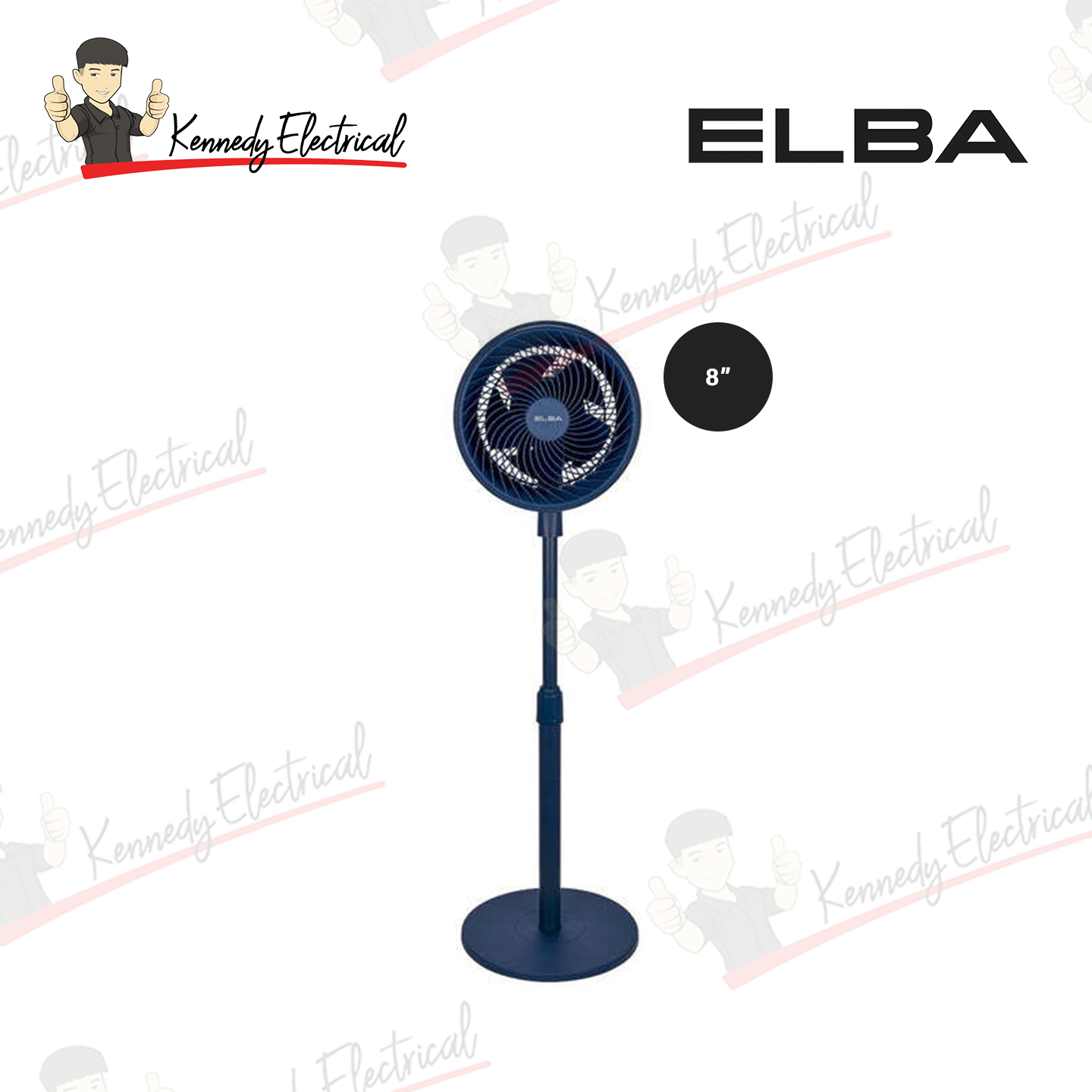 Elba 8" 5 Blades Stand Fan ESF-R0803(BL)
