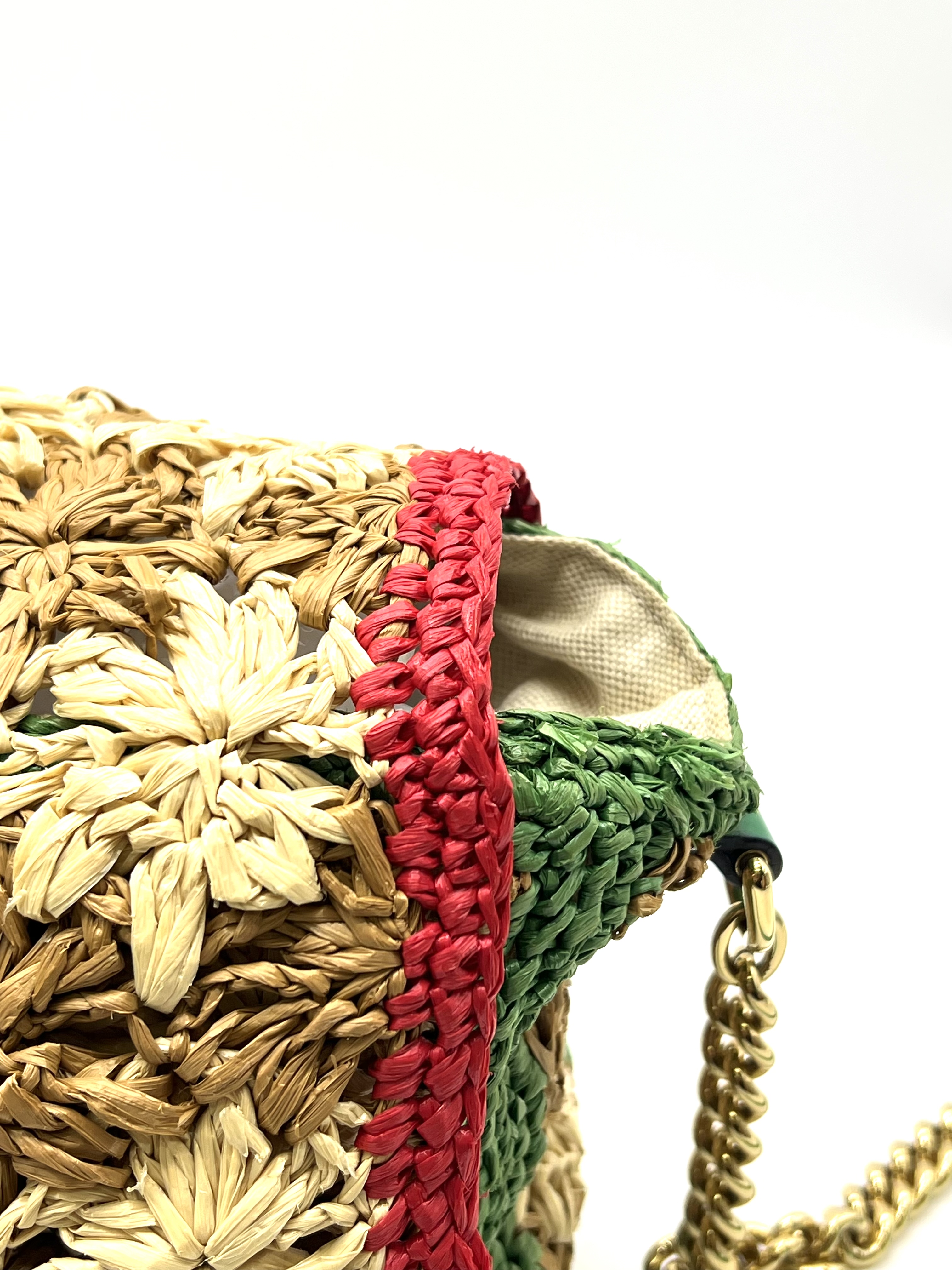 Pre-Owned GG Marmont Raffia Crochet Flower Shoulder Bag / Product Code: 26051202